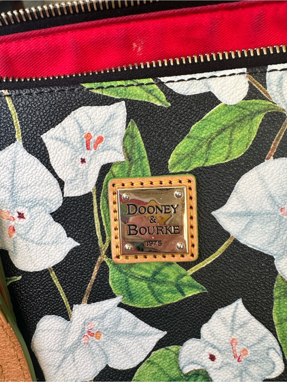 Dooney & Bourke Bougainvillea Tote Bag - Black/White/Green - Picture 2 of 5